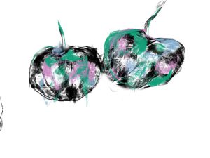 Apples with  blue and green