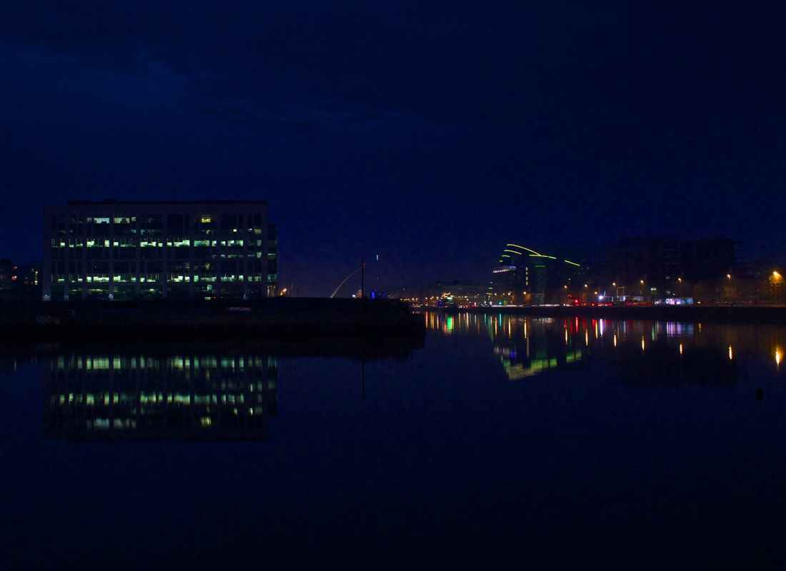 dublin night reflections sea